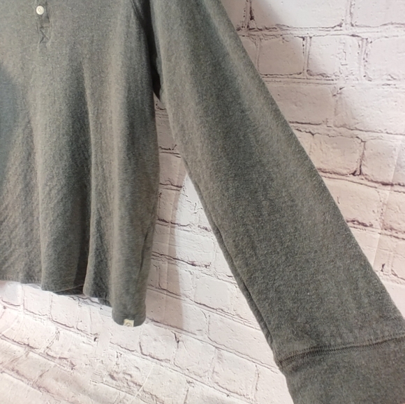 Madewell Men's Preppy Thermal Henley Button Up Longsleeve Green M - Picture 9 of 16